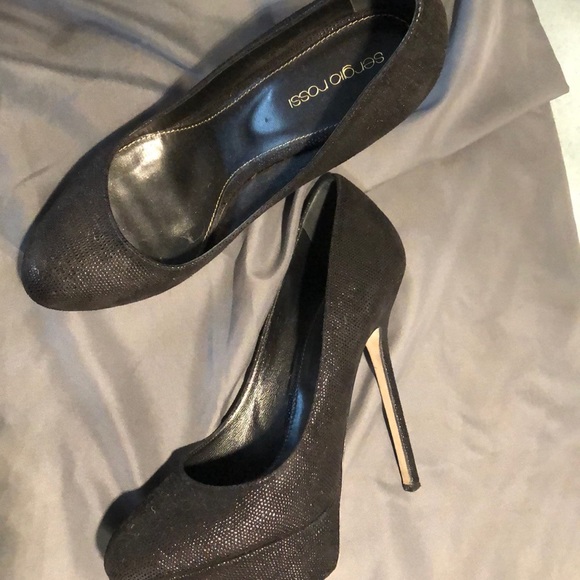 Sergio Rossi Black Platform High Heels